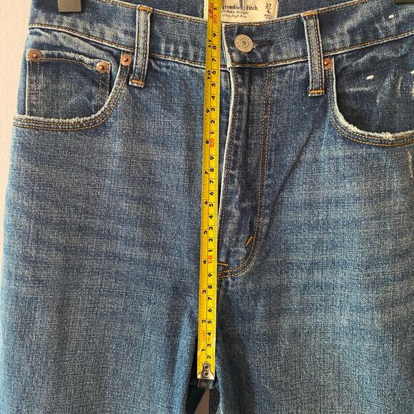 Abercrombie & Fitch Women size 4 / 27 Long Ankle Straight Ultra High Rise Jeans - Picture 11 of 12